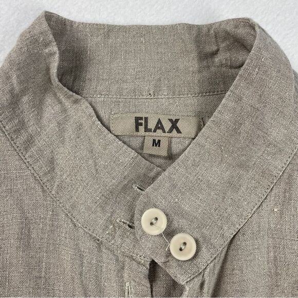 FLAX Linen Button Down Shirt Jacket Top - Picture 3 of 9